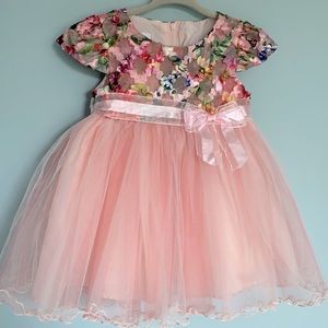 Bonnie Baby Girl Floral Party Dress Size 12 Months
